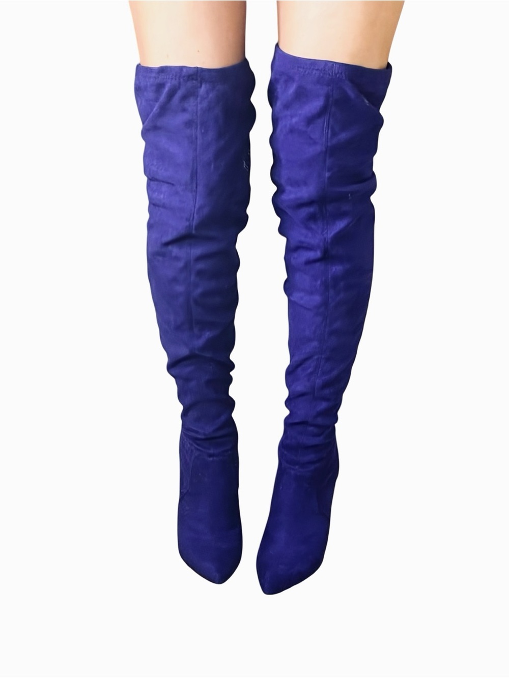 New Over-the-Knee Purple Suede Boots